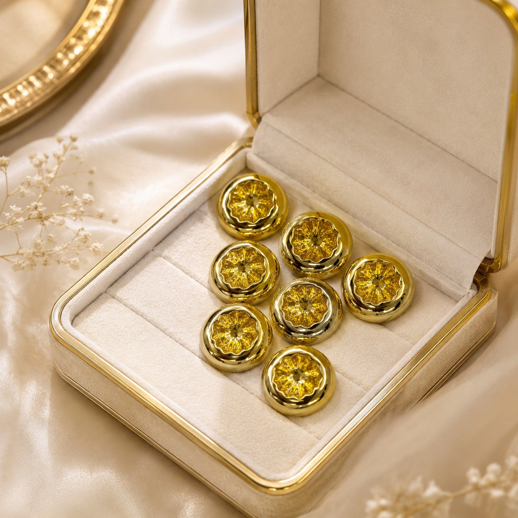 Pack of 10 Golden Bloom Heritage Kurta Buttons