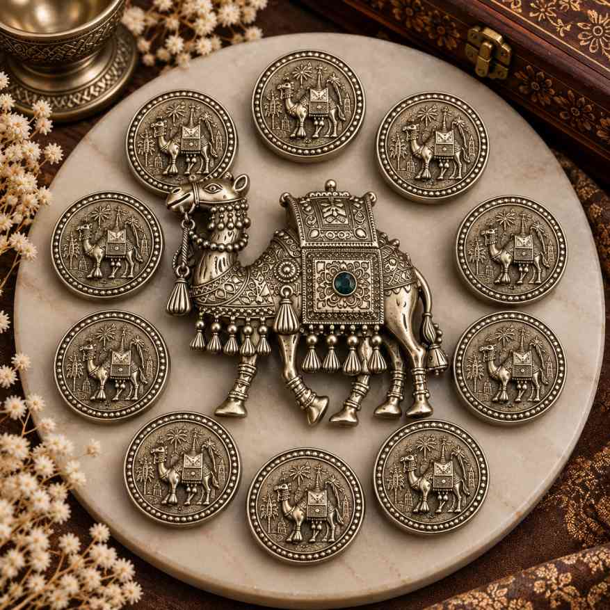 Royal Camel Brooch with 10 Free Matching Buttons