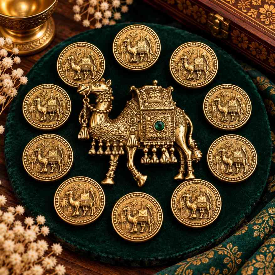 Heritage Camel Brooch with 10 Free Matching Buttons