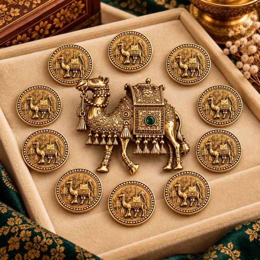 Heritage Camel Brooch with 10 Free Matching Buttons