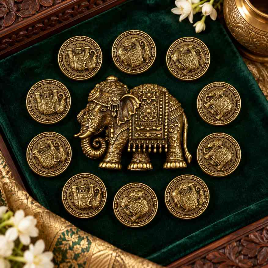 Royal Elephant Brooch with 10 Free Matching Buttons