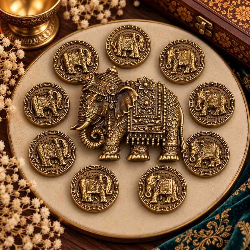 Royal Elephant Brooch with 10 Free Matching Buttons