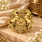 Twin Horse Crest Brooch for Men