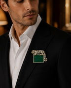 Emerald Majesty Panther Brooch for Men