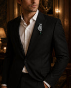 Regal Emerald Tiger Brooch for Men