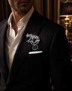 Emerald Branch Panther Brooch for Men