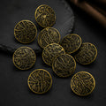 Pack of 10 Gold Black Floral Pattern Coat Buttons for Men