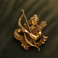 Antique Gold Shri Ram Archer Brooch for Men