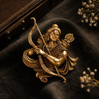 Antique Gold Shri Ram Archer Brooch for Men