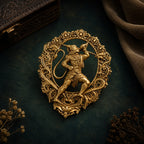 Veer Hanuman Antique Gold Brooch for Men