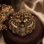 Antique Gold Lion Shield Brooch for Men
