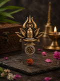 Divine Shivling Trishul Antique Gold Brooch for Men