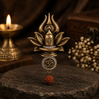 Divine Shivling Trishul Antique Gold Brooch for Men