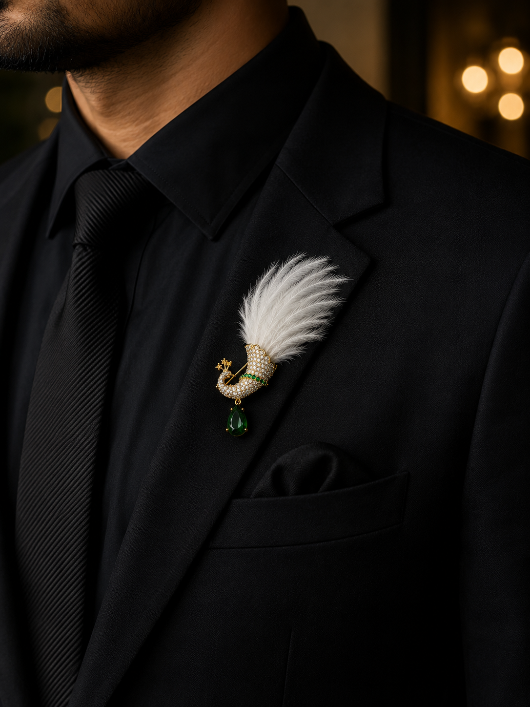 Luxury Peacock Feather Brooch
