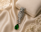 Luxury Silver Leopard Brooch
